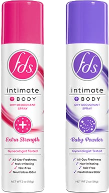 Two body sprays: extra strength and baby powder